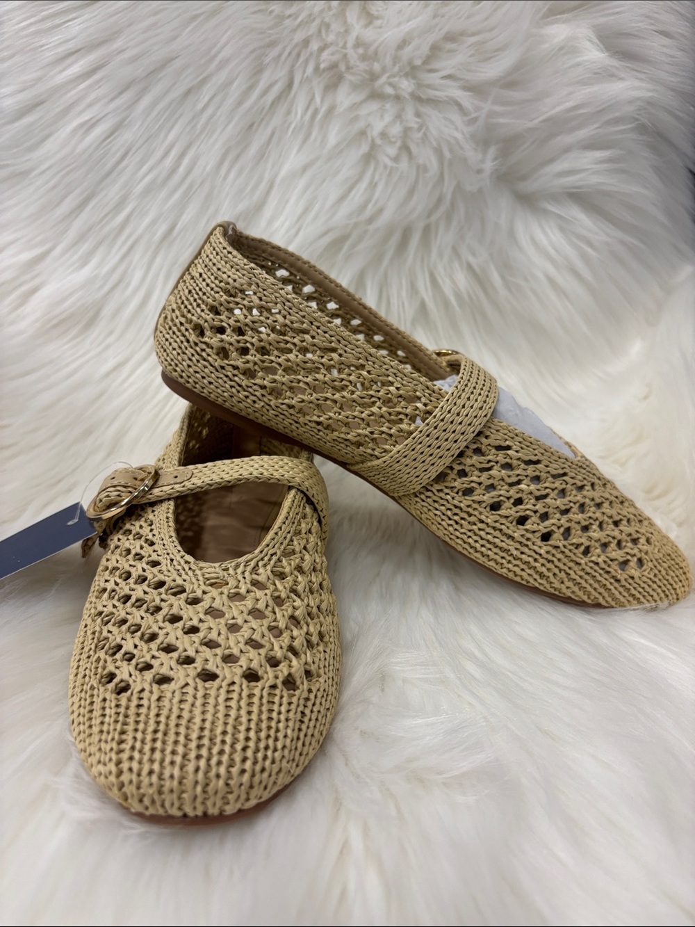 NWT Women's Sia Knit Woven Mary Jane Flats Universal Thread Beige khaki tan 6 - Picture 6 of 6